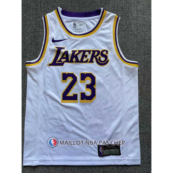 Maillot Enfant Los Angeles Lakers LeBron James NO 23 Association 2022-23 Blanc